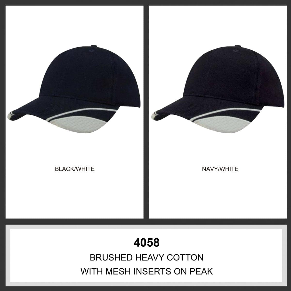 Headwear Cap W/peak Mesh Inserts X12 - 4058 main image 0