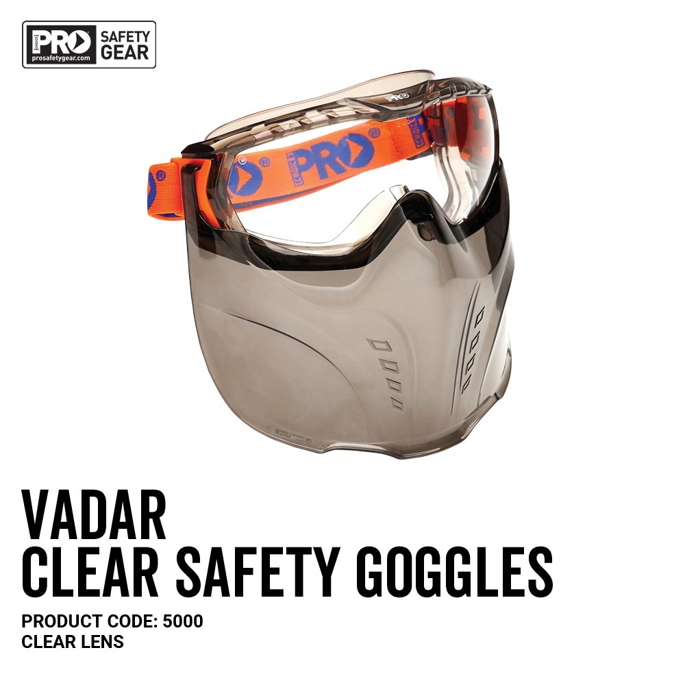 Pro Choice Vadar Safety Goggle/Mask Combo (Clear) Tradey's Browns Plains