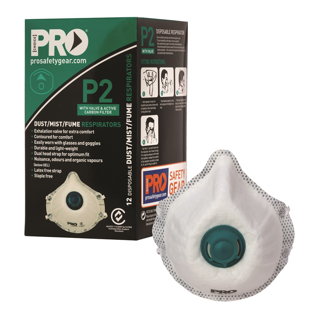 Pro Choice P2 Respirator With Valve And Active Carbon Filter Tradey's